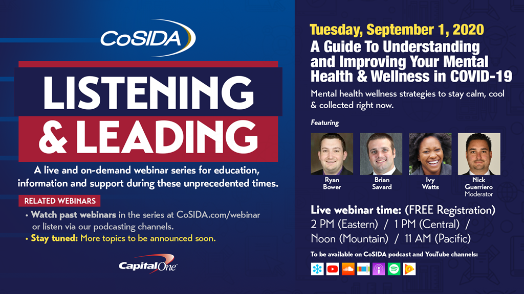 Join Us! September 1st Live Webinar: A Guide To Understanding and Improving Your Mental Health & Wellness in COVID-19